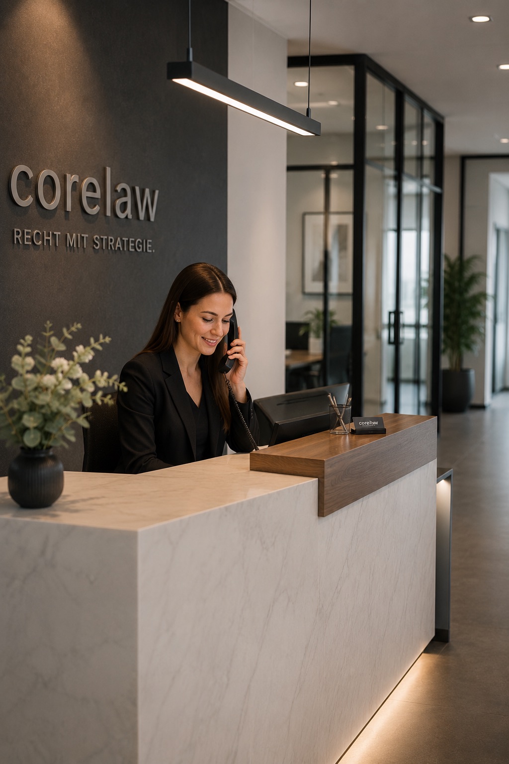 Empfang der Kanzlei corelaw im CTH Tower in Hannover